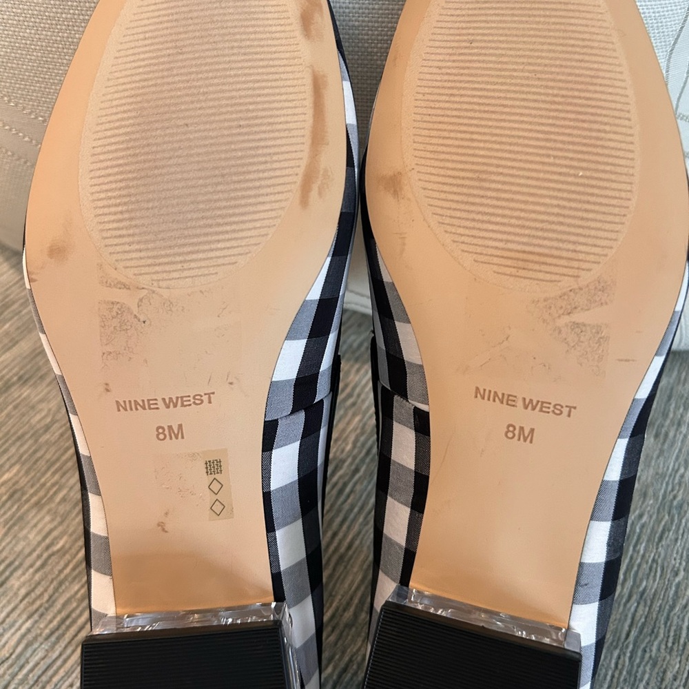 Nine West Black and White Fabric Checkered Loafers - Picture 11 of 11